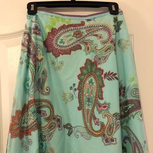 Saks 5th Avenue aisley turquoise skirt